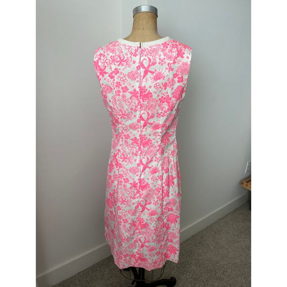 Lilly Pulitzer The Lilly Vintage 1960's Pink & White Floral V Neck Dress XS/S - Picture 8 of 9